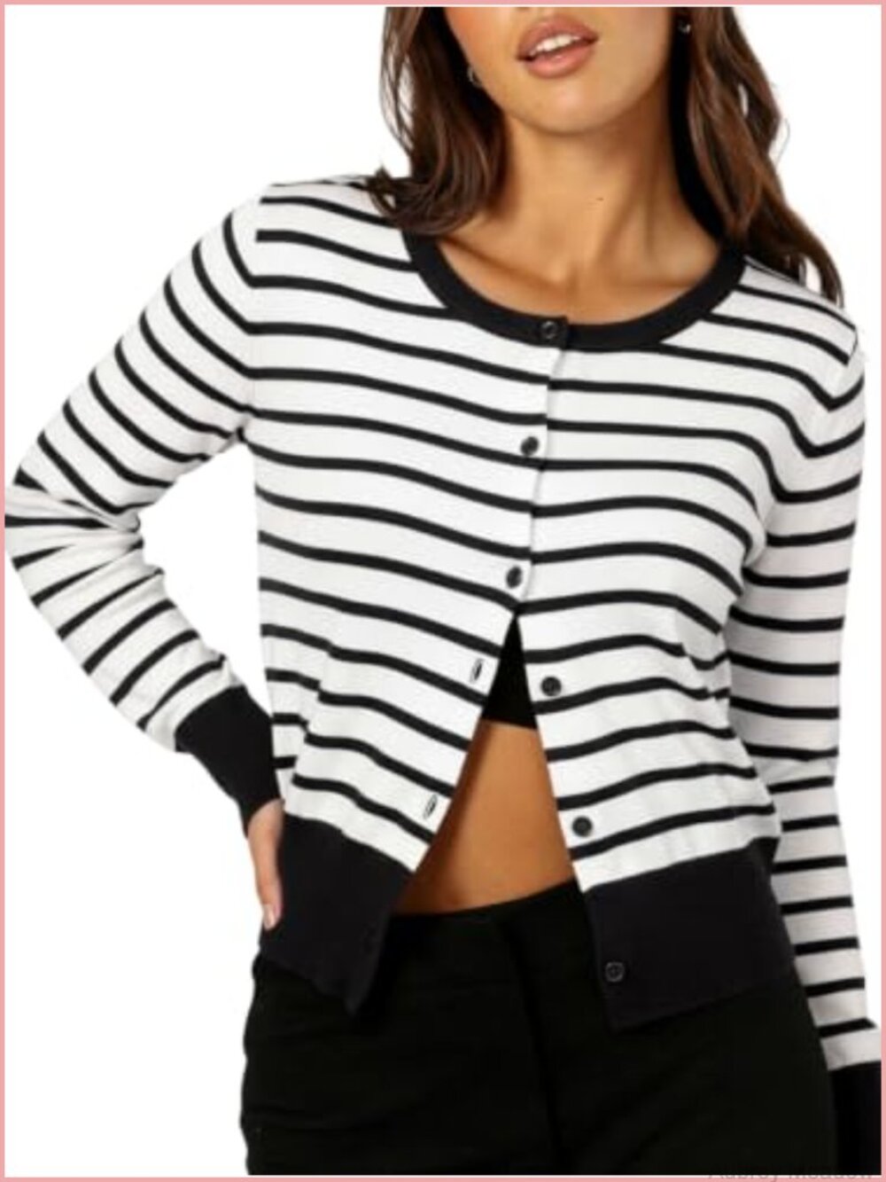 Cropped Cardigan Sweater Women Long Sleeve Button Up Knit Shrug Slim Fit